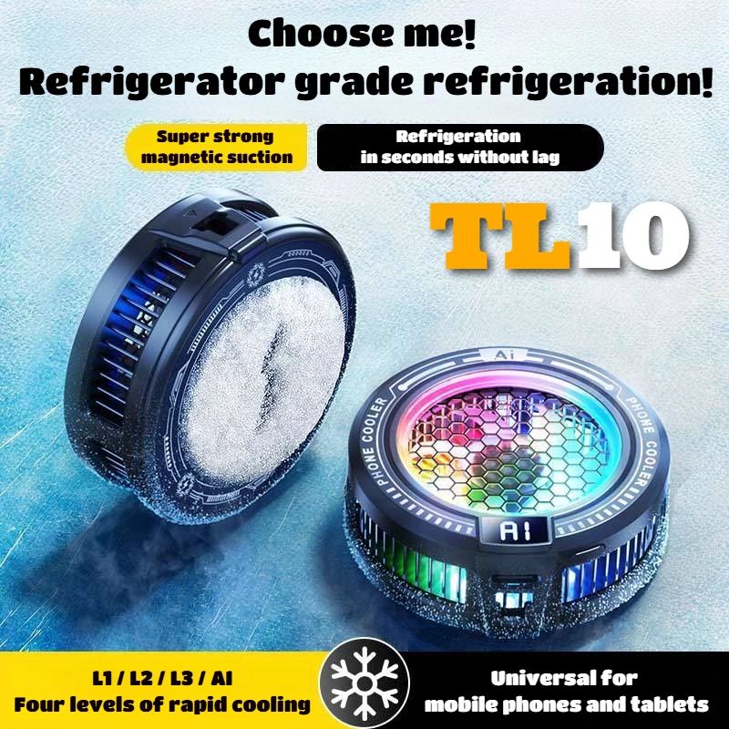 

TL10 Mobile Phone AI Intelligent Temperature Control Ice PUBG Game Cooler Magnetic Back-clip Cooling Radiator for IPhone Android