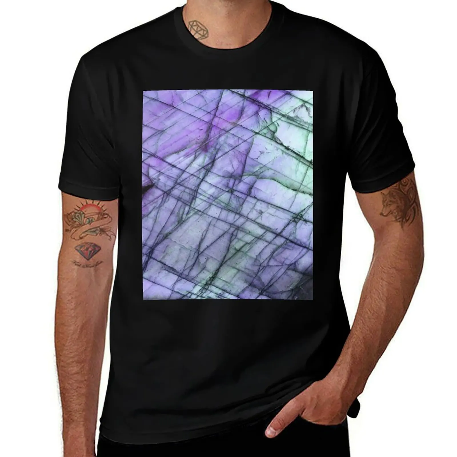 

Purple Labradorite T-Shirt man t shirt summer t shirts for man slim fit T-Shirt