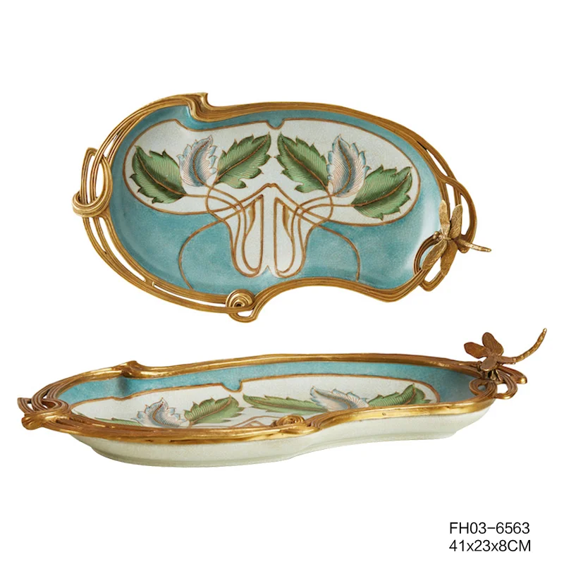 Creatief ontwerp Vintage klassiek antiek messing keramiek, vaas