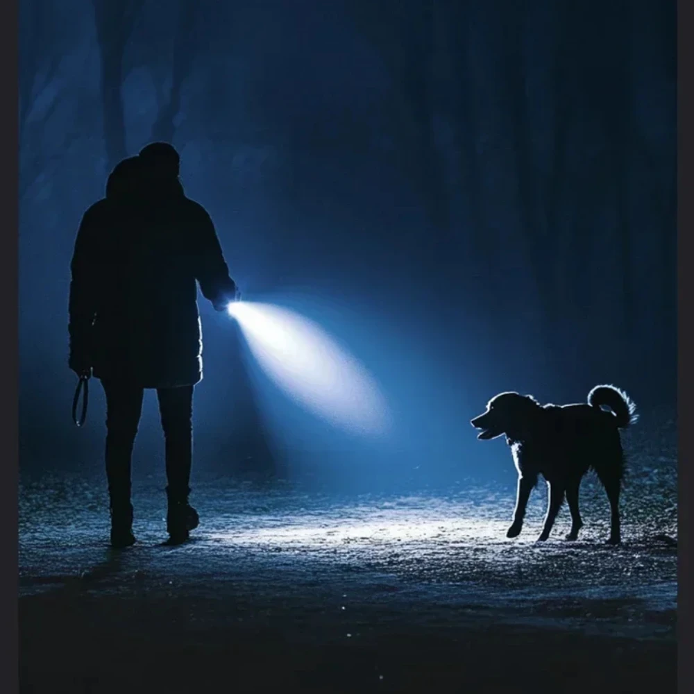 Powerful Mini Flashlight USB Rechargeable Keychain Handlight Violet Light Digital Display Magnet Torch Outdoor Camping Detection