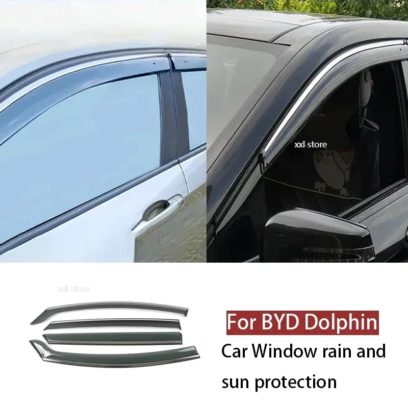 

4pcs Car Window Sun Rain Shade Visors Shield Shelter Protector Cover Sticker Exterior Accessories For BYD Dolphin