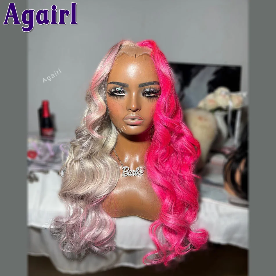 half-pink-half-silver-13x6-body-wave-lace-frontal-human-hair-wigs-brazilian-body-wave-5x5-transparen-lace-closure-wigs-for-women