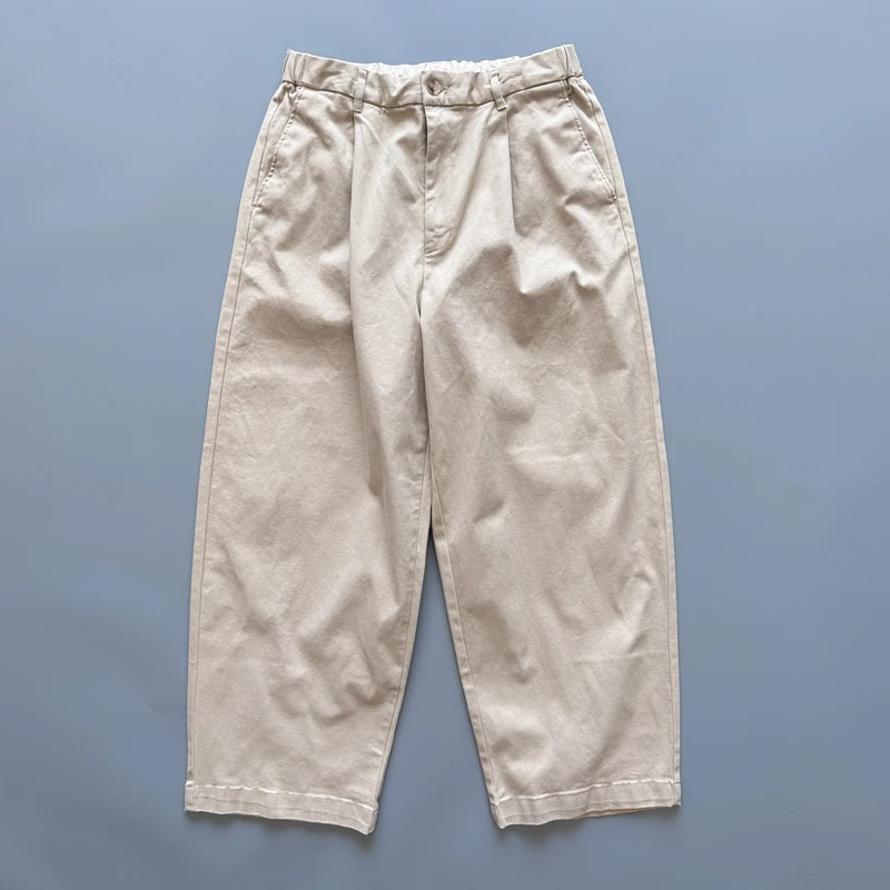 

Слегка эластичные японские свободные широкие брюки | Осень/зима, тяжелые повседневные брюки для спецодежды