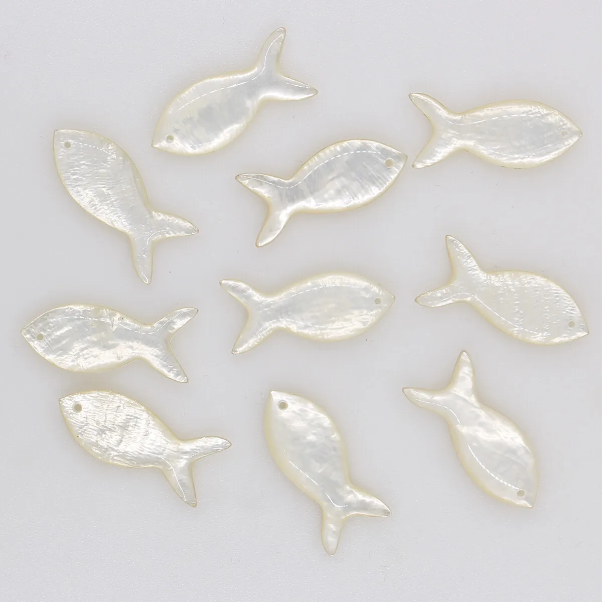 10 PCS  50pcs Fish Japanese Sea Shell +Resin 10mmx25mm Golden Mother of Pearl MOP Charms Pendant