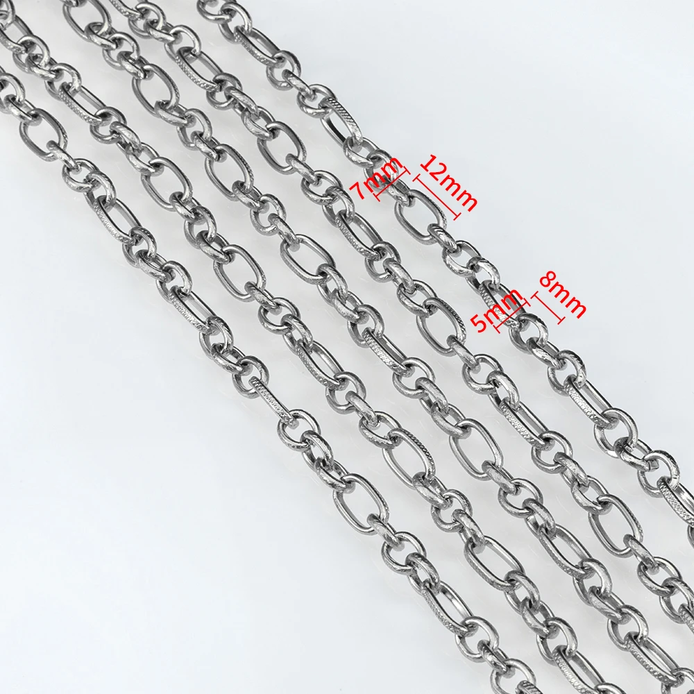 1M Stainless Steel Flat Square Frame Link Chains for DIY Jewelry Making