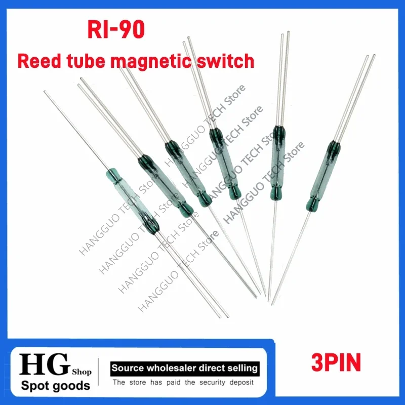 5PCS/Lot RRI-90 RI-90 reed tube magnetic switch Three pin normally open normally closed conversion reed tube 2.5/2.54*14MM RI-90