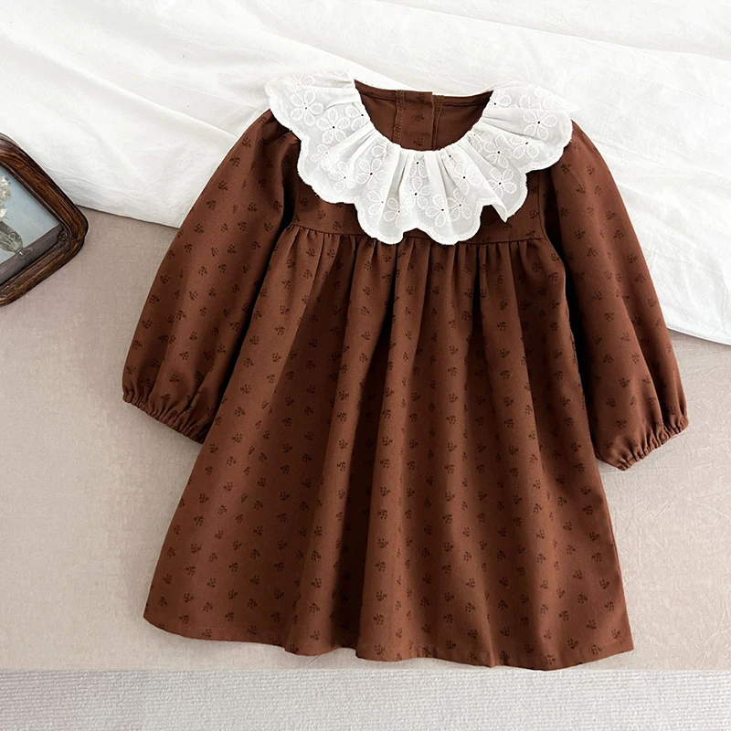2023 neue Herbst Baby Mädchen Kleid 2-6Y Baby Mädchen Party Geburtstag Kleid Frühling Lange Ärmeln Spitze Baby Mädchen Kinder Prinzessin kleid – Detail 2