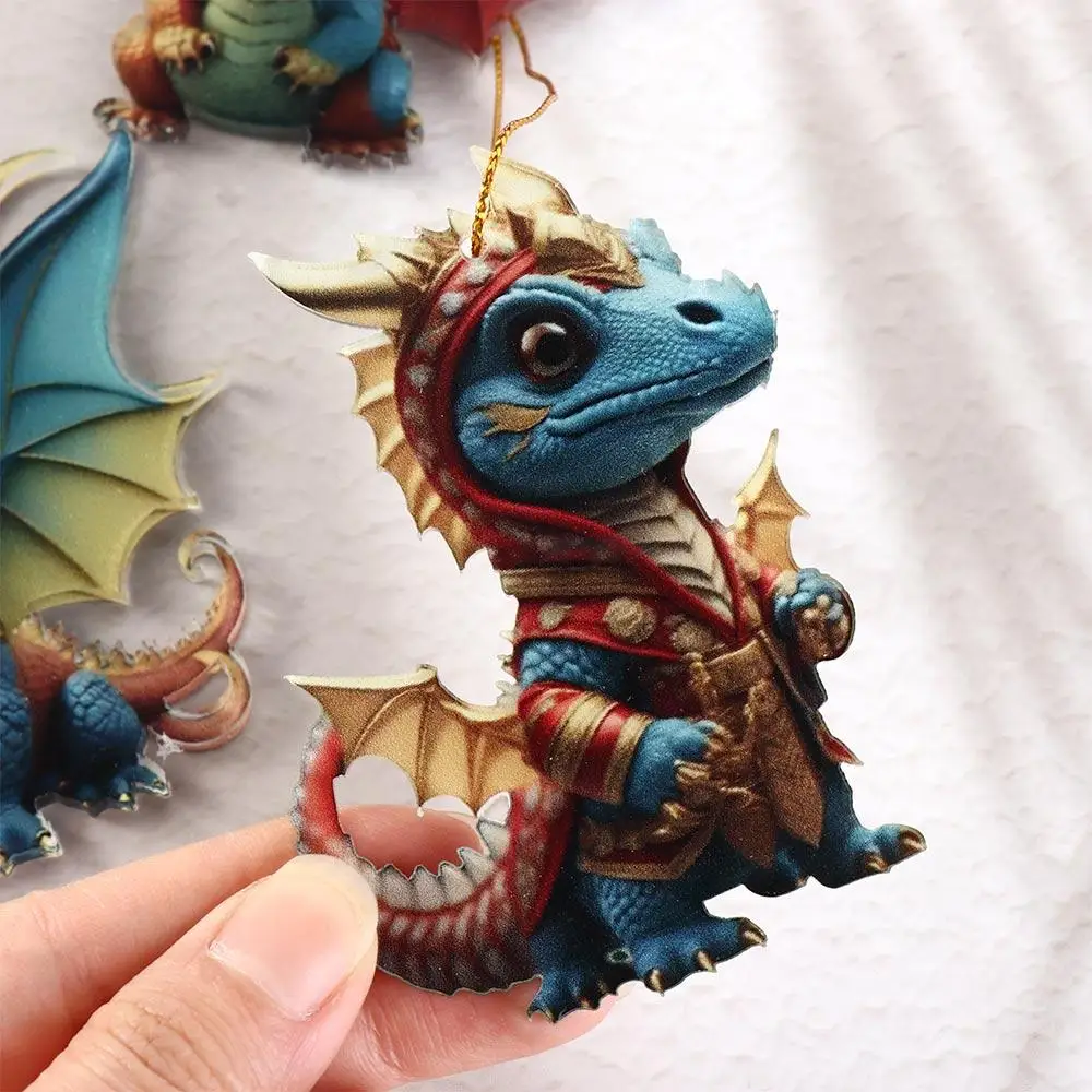 2D Dragon Baby Hanging Ornament Dragon Baby Printed Pattern Christmas Tree Dragon Pendants Navidad Decorative