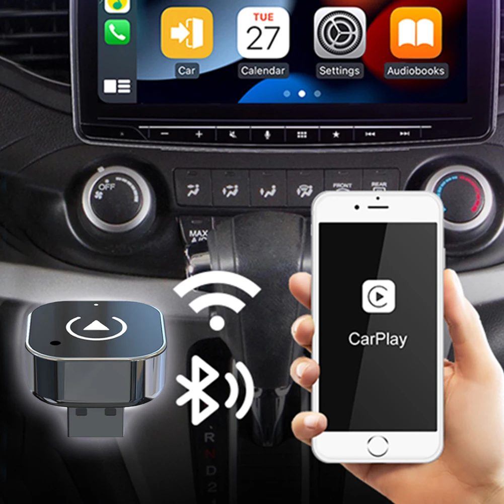 2 في 1 CarPlay/Android محول السيارات BT 5.0 5V شاشة التكيف AI صندوق التوصيل اللعب لسيارات CarPlay السلكية من المصنع