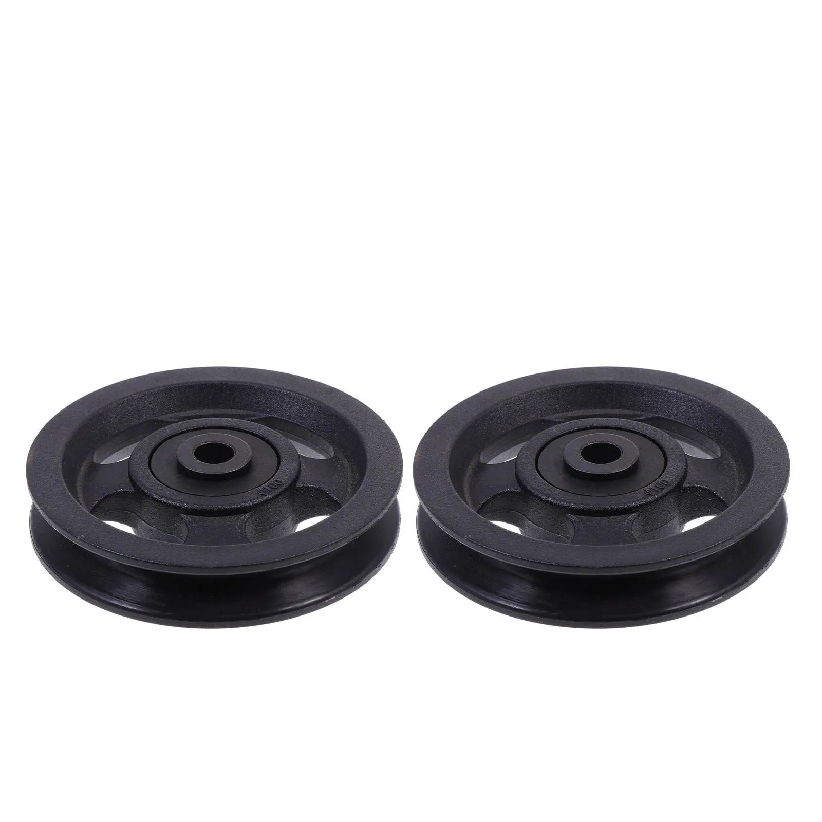 2Pcs Heavy Duty Fitness Pulley Wheel Iron Core PP Material Universal Gym Equipment Replacement Part for Smooth Range of Motion