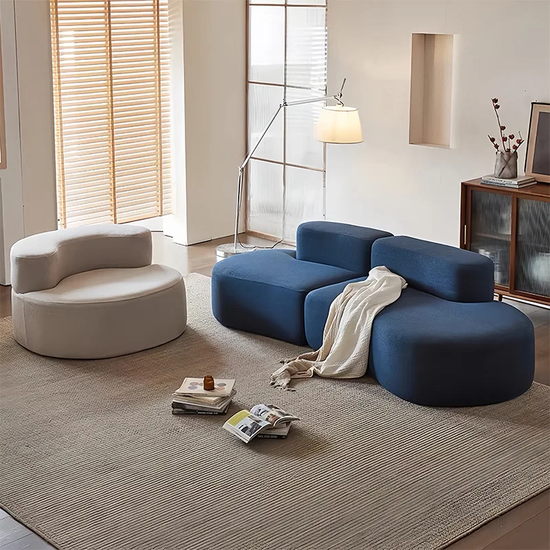 

Vacuum compression sofa box full sponge sofa living room beauty salon apartment moon curved sofa