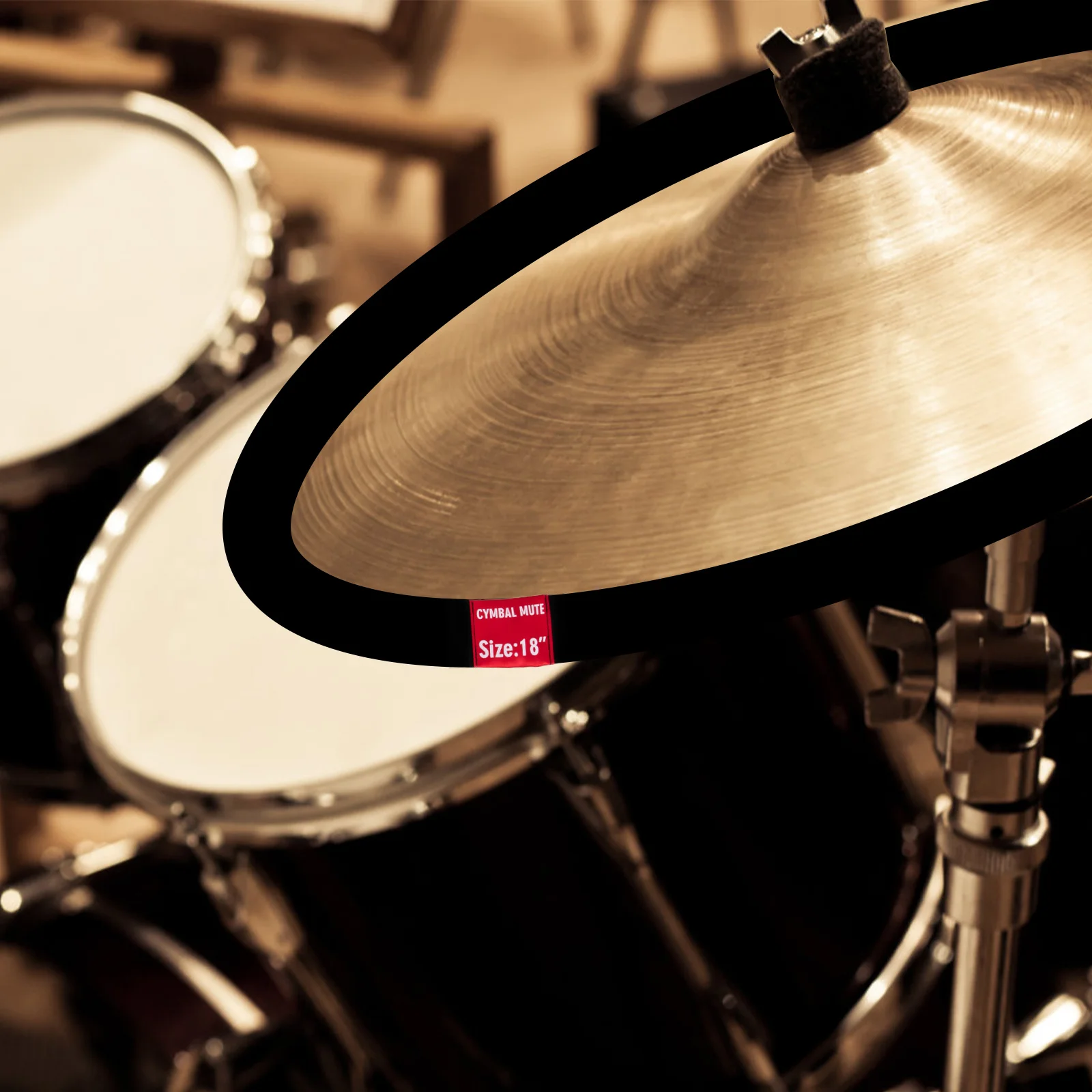 4Pcs Cymbal Pad Professional Drum Practice Mute Circles Noise Reducing Cymbal Belt Drumming Practice Pad