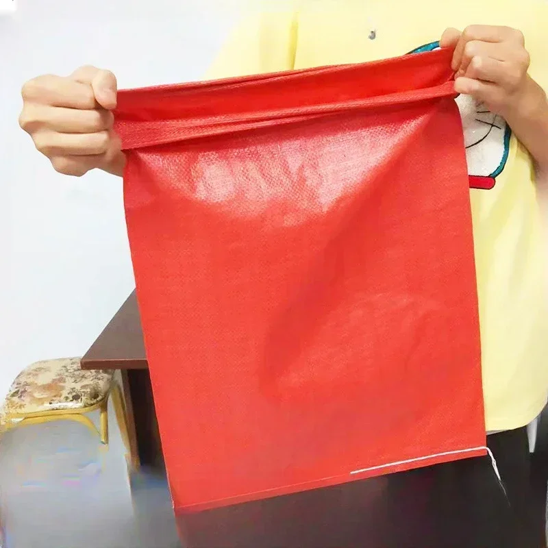 Bright Red Woven Bag Snake Skin Packaging Sack Express Logistics Packaging Plastic Bag Grain Feed Packaging Jute Strong Bag