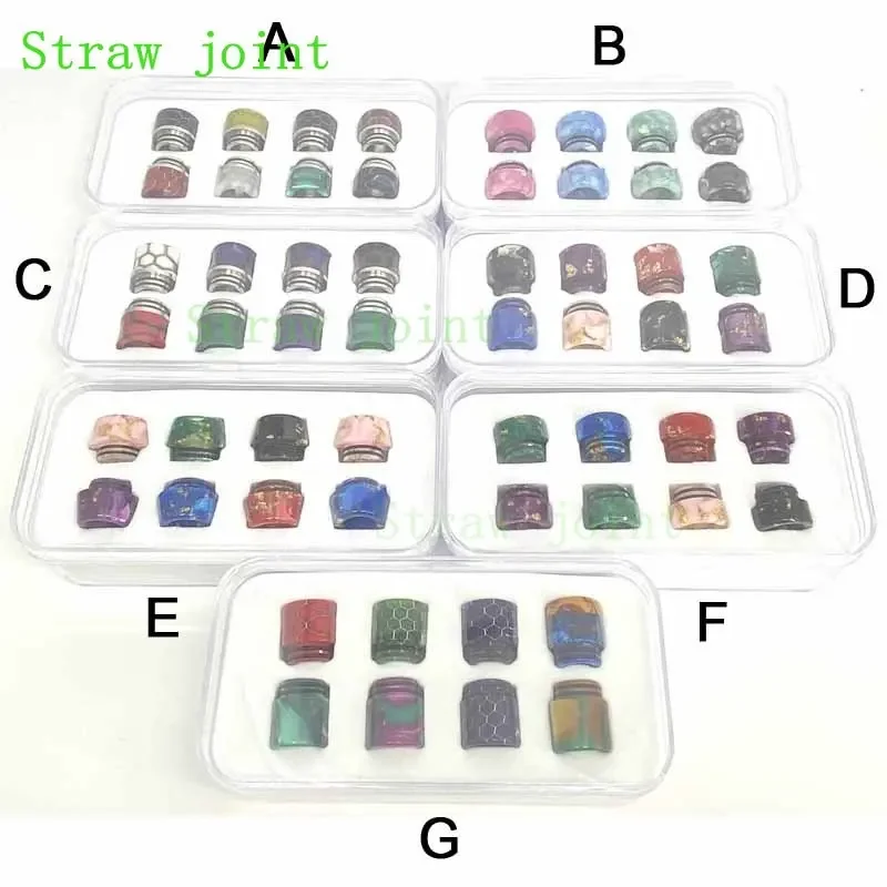 1 Box Random Color 810 Multistyle Stainless Steel Resin Straw Joint KIT (8pcs/PACK)