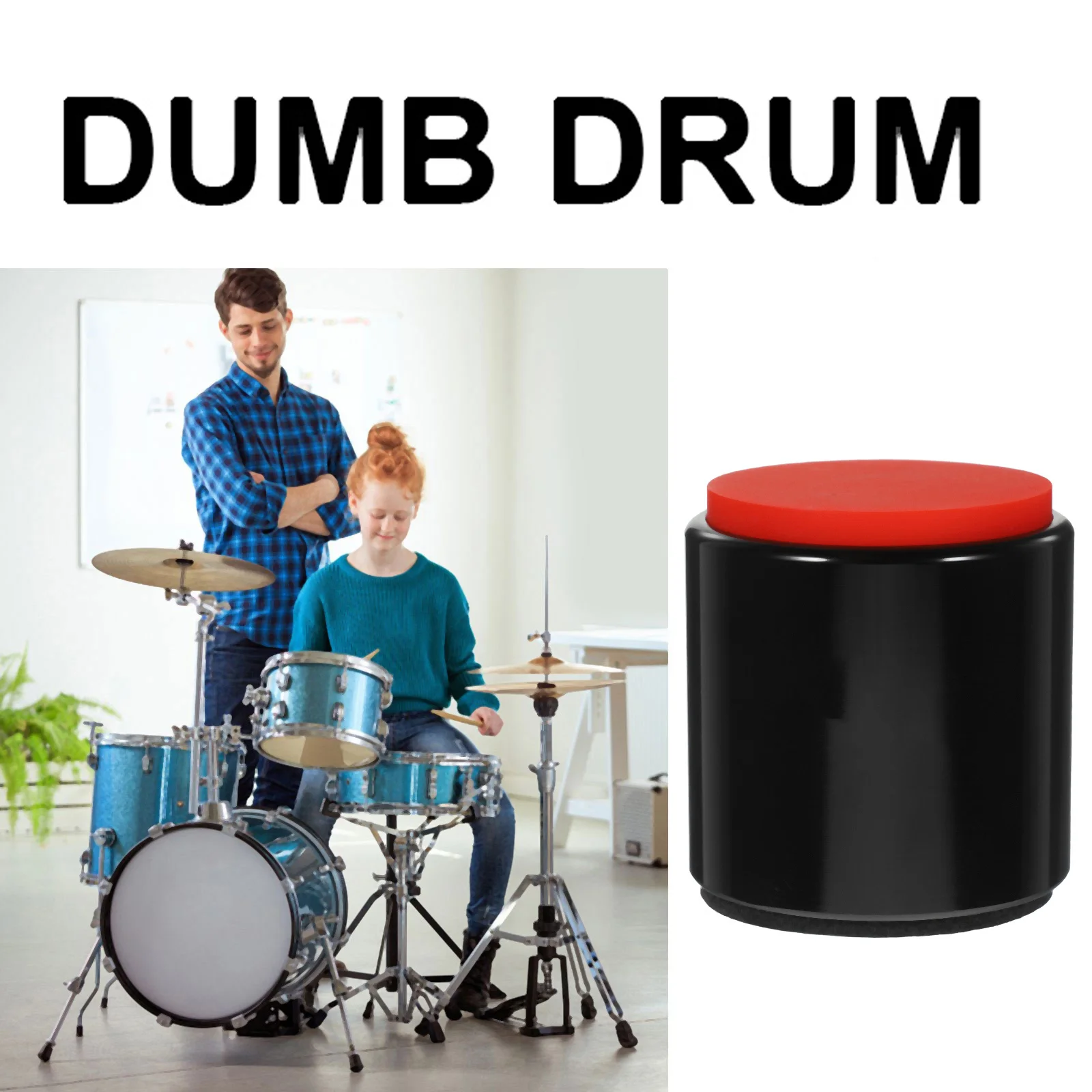 وسادة تمرين صغيرة محمولة لتدريب الطبل البكم تقلل من اضطرابات الحجم وإكسسوارات الآلات الموسيقية الصامتة #5