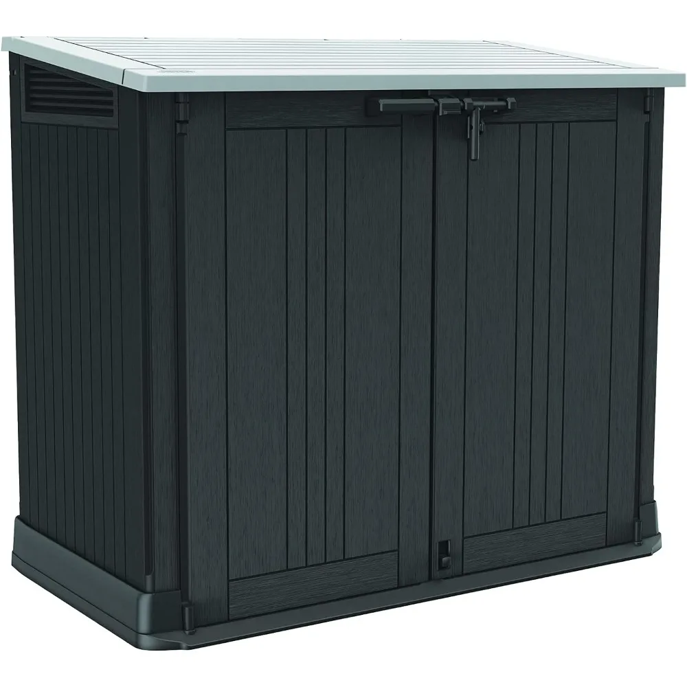 4.3 x 3.7 ft. Outdoor Resin Storage Shed with Easy Lift Hinges, Perfect for Yard Tools and Pool Floats, Sheds & Storage