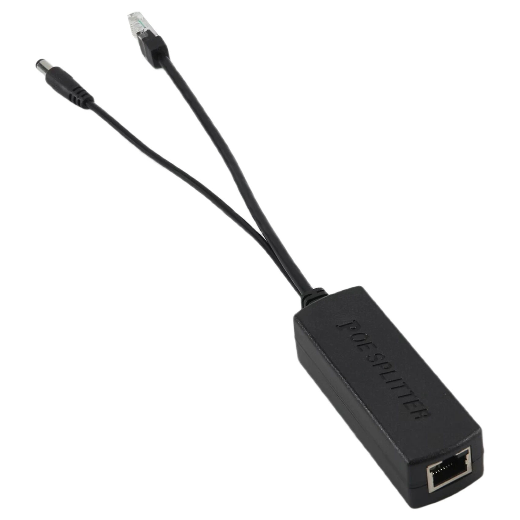 ABQX Gigabit PoE Splitter 10/100Mbps POE Splitter DC Output 12V Power over Ethernet IEEE 802.3af for IP Came Black