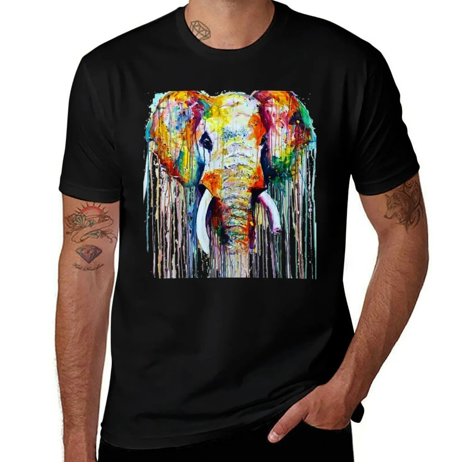 

Watercolor Elephant T-Shirt man t shirt summer t shirts designer cotton t shirts man 100% T-Shirt
