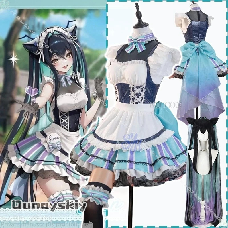 

Аниме-игра NIKKE Goddess Of Victory Косплей Костюм старых сказок {NinoNiko Cos}Кофейня Горничная Лолита Лавандовая кружевная юбка-тортик