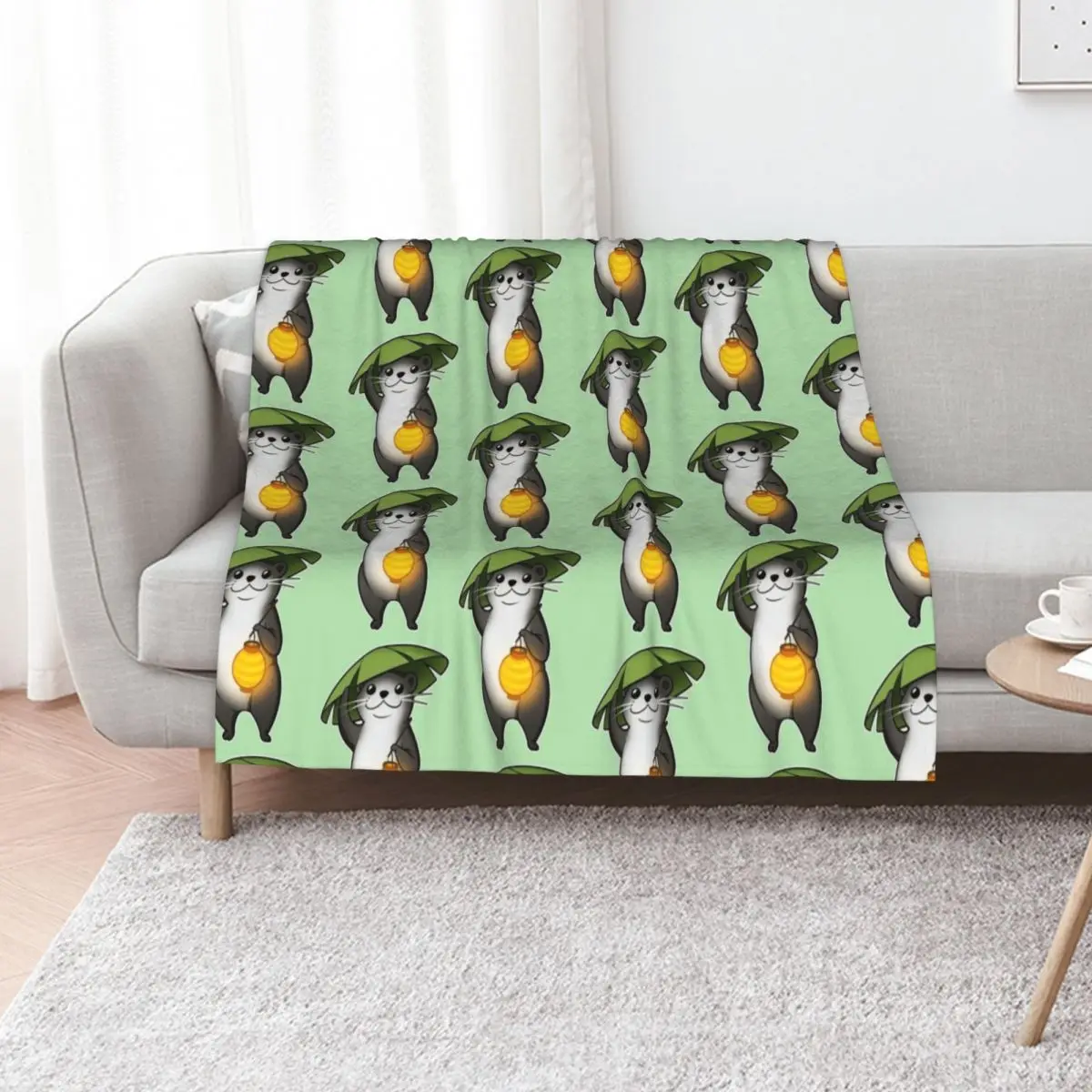 FFXIV Odder Otter Throw Blanket Summer Extra Large Throw Plaid on the sofa Vintage Custom Softest Blankets