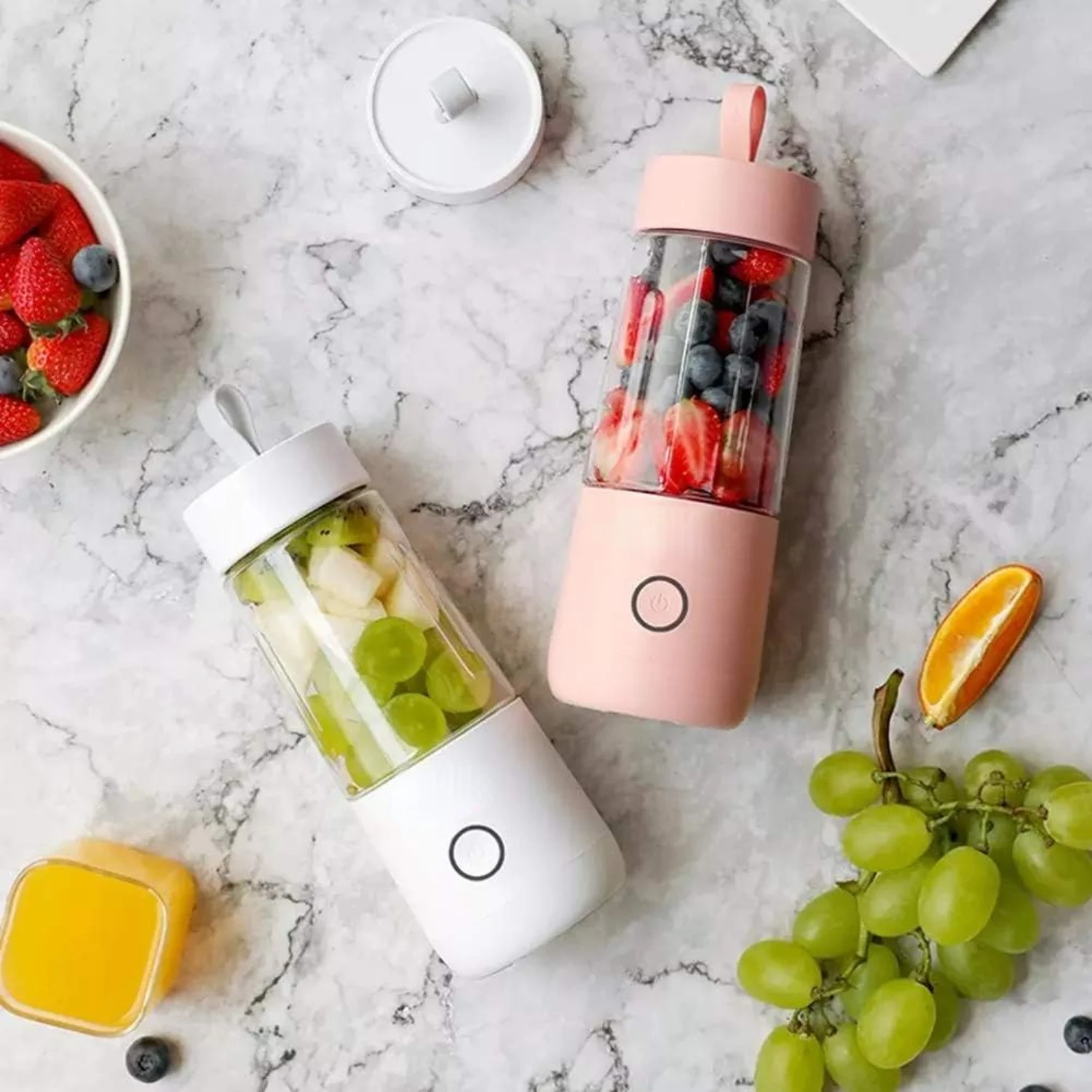 Portable USB Rechargeable Mini Juicer - 350ml Smoothie Blender Mixer Kitchen gadgets Electric lemon juicer Orange juice squeezer