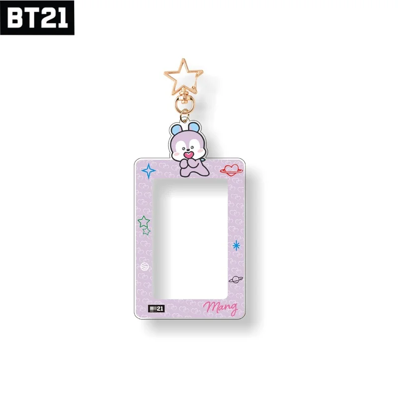 Kawaii Bt21 Popular Anime Kawaii Cooky Koya 3 Inch Idol Transparent Card Holder Credit Id Bank Card Photocard Holder Key Chain