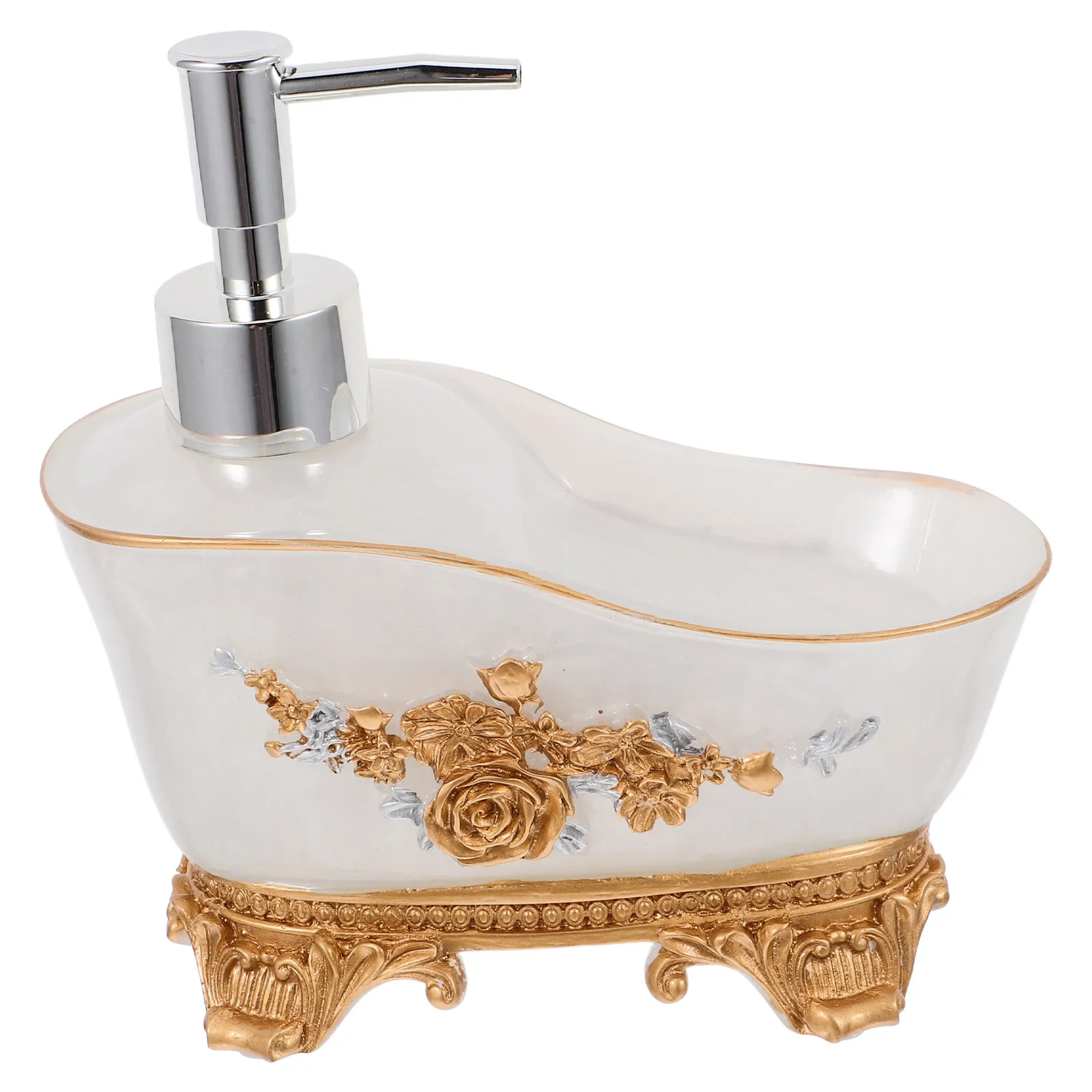 

Bath Tub Shaped Lotion Bottle Soap Holder Shower Gel Container European Pump Dispenser Bathroom Accessories Reusable Resin