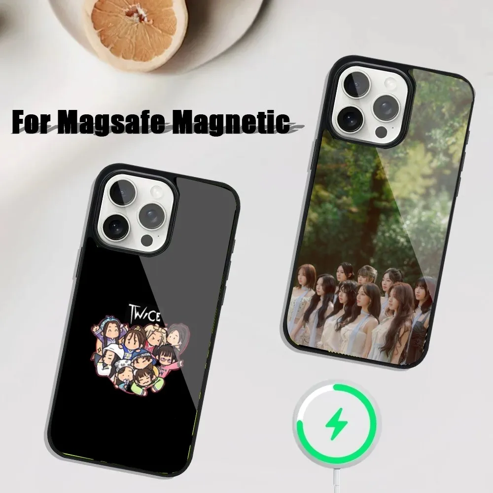 KPOP T-TWICE-S Phone Case For iPhone 16,15,14,13,12,11,Plus,Pro,Max Mini Magsafe Magnetic Wireless Charging