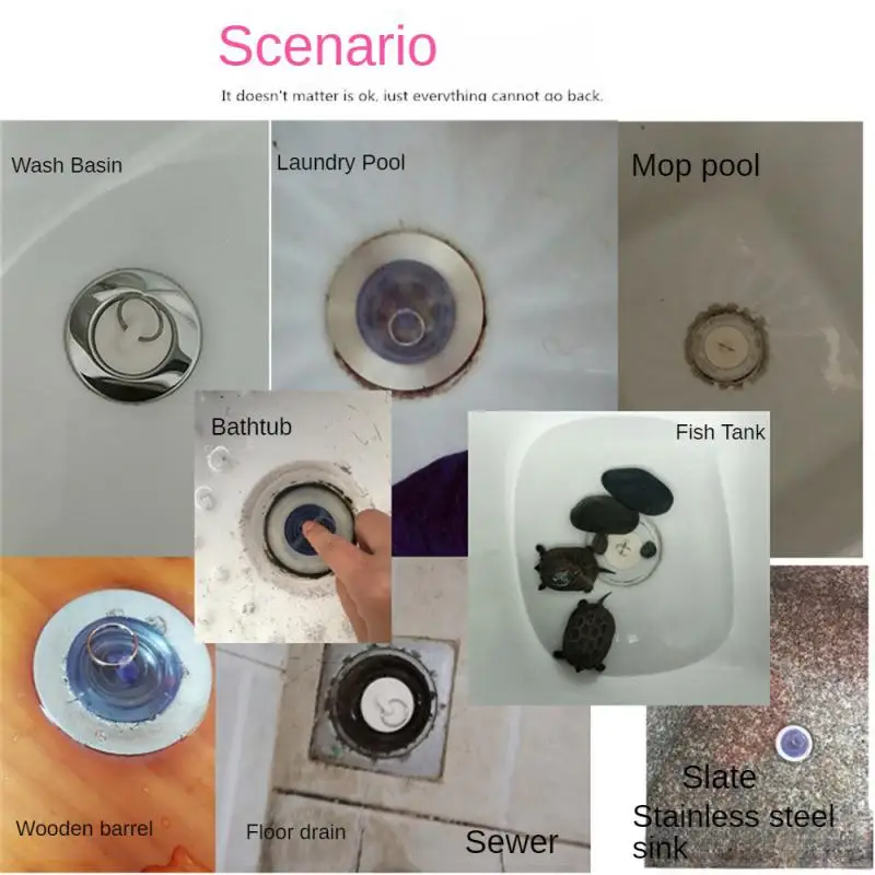 1PC Silicone Sealing Plug Bath Stopper Sewer Pipe With Handle Floor Drain Deodorant Cover Ring Kitchen Bathroom Drain Accessory