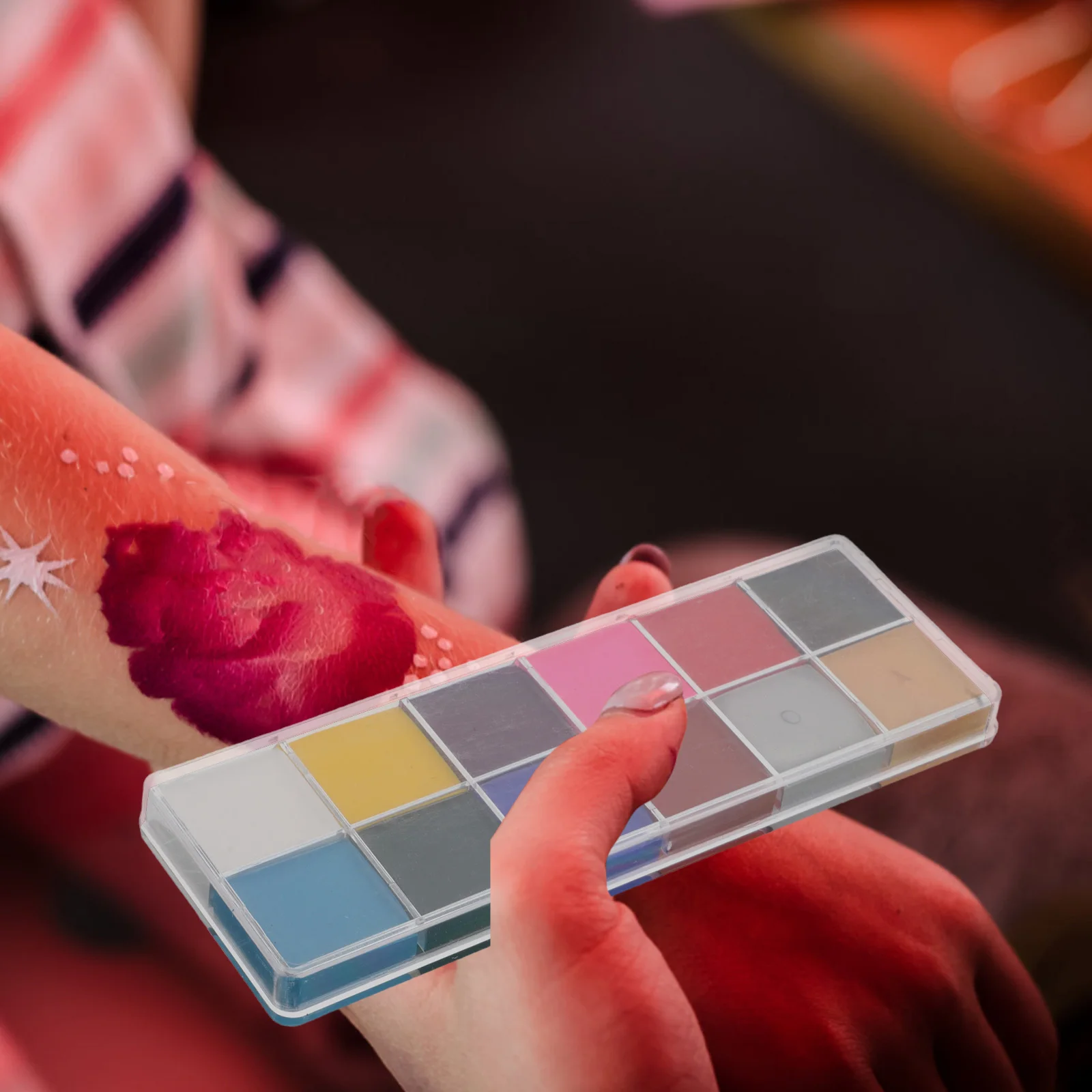 

12-Color Body Paint Palette Water-Based Washable Face and Body Art Kit for Festival Cosplay Theater Makeup Adult Safe Easy