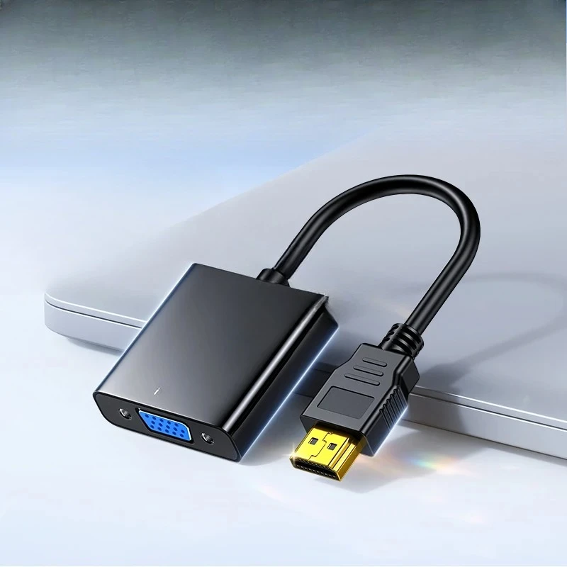 1080P HDMI-compatible to VGA Adapter With 3.5mm Audio Micro USB Power Adapter for Desktop PC Laptop TV box to Monitor