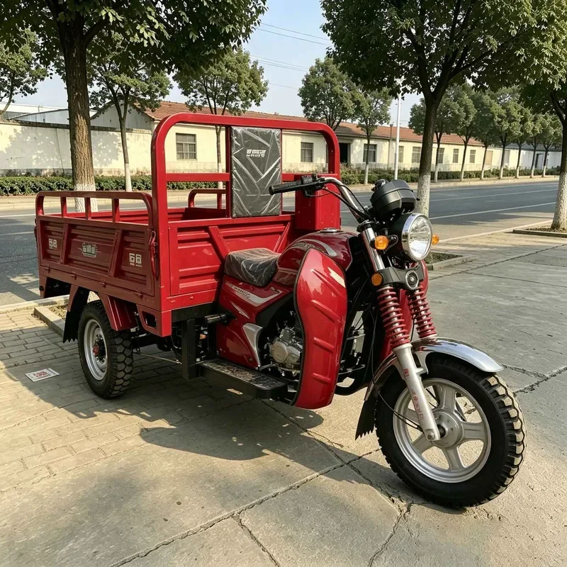 for Africa Heavy Duty Three Wheel Motorcycle Agricultural Cargo Tricycle Straddle Type Fuel Powered Freight Trike