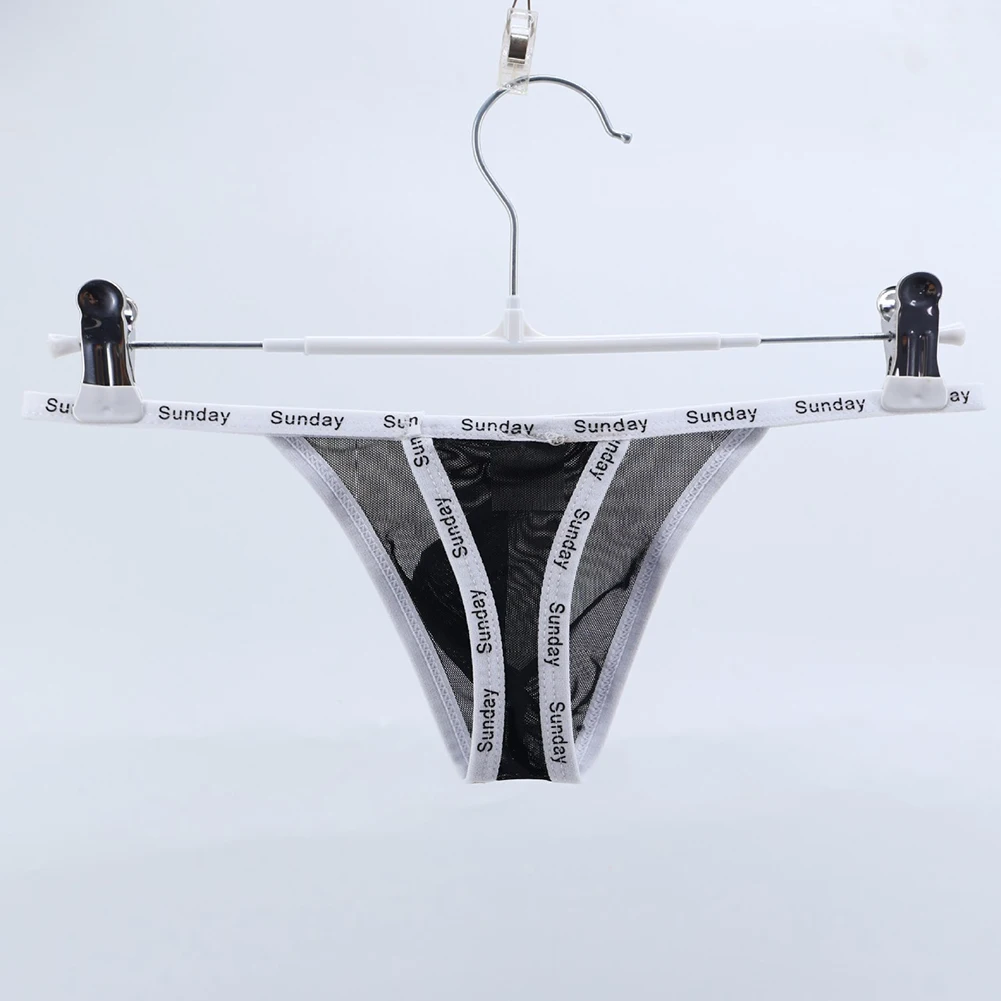 Men Underwear See Through Mesh G-string T-back Briefs Lightweight Breathable Bulge Pouch Thin Belt Panties Thongs
