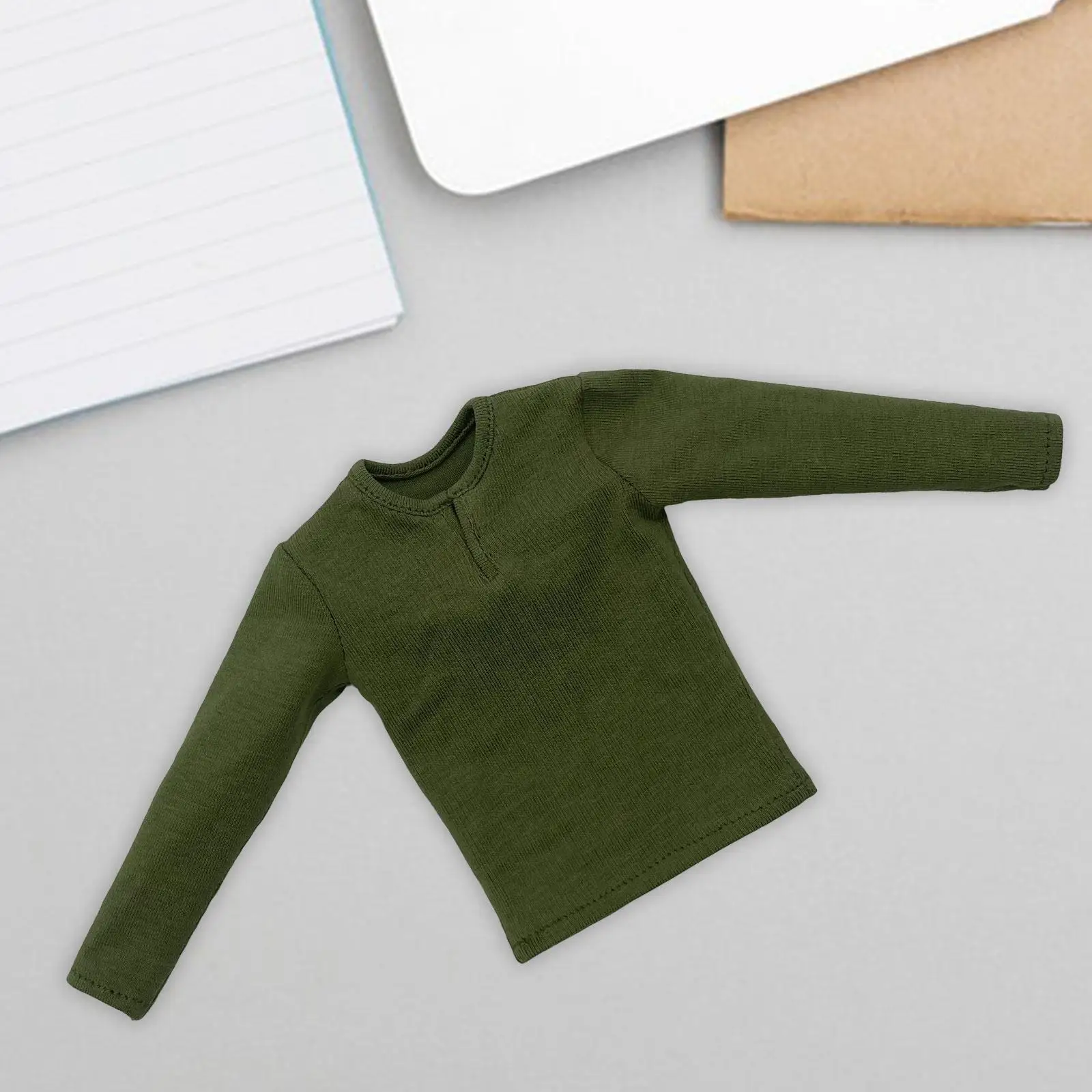 

1/6 Men Figure Long Sleeved T Shirt Garment, Miniature Clothing Costume for 12 inch Doll Model Dress up Accs
