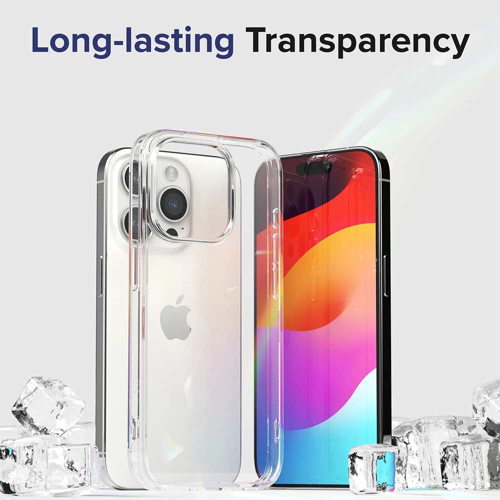 Ringke Fusion for Apple iPhone 15 Pro Case (2023) Clear Back and Soft TPU Frame Hybrid 6.1 Inches Cover