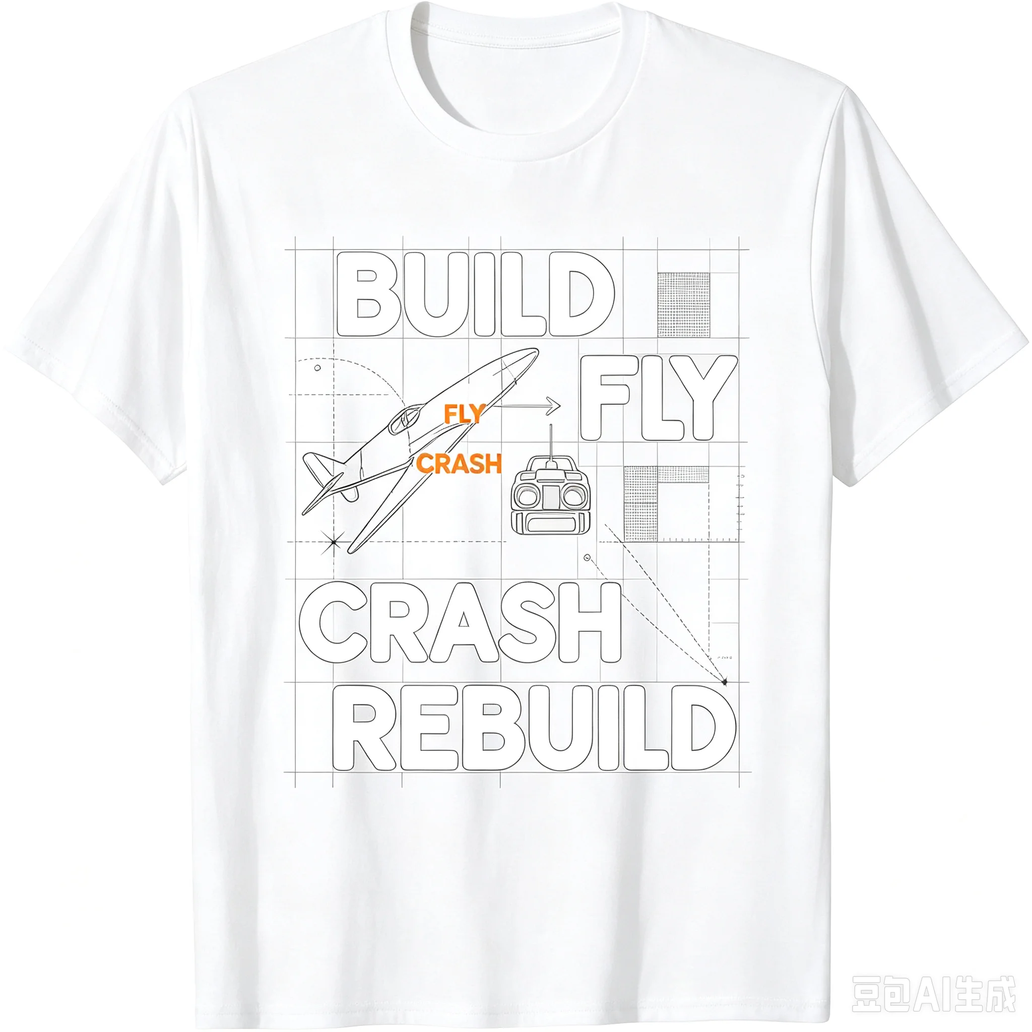 RC Airplane Hobby Print Tshirt Men Women Build Fly Crash Rebuild Short Sleeve Casual Tops