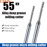 HRC55 1.5mm-3.5mm Aluminum Deep Groove Milling Cutter Tungsten Steel Micro Small Diameter 3 Edge Extended Milling Cutters tool
