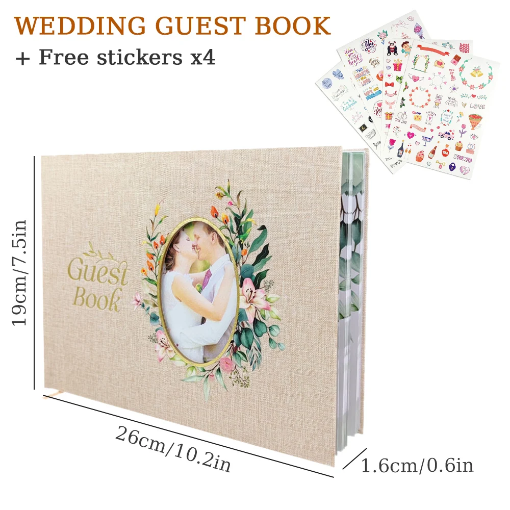 Wedding Guest Book Flowers Wedding Reception Signing Book Photo Album Signature Reception Message Book Wedding  Mariage Gift