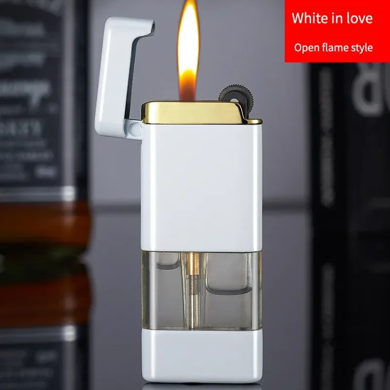 Transparent Warehouse Inflatable Open Fire Directed Metal Lighters Personalized Creative Ultra-thin Letterable Advertising