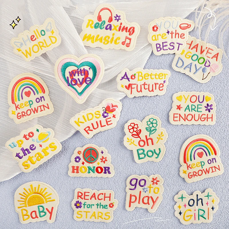 

Красочные нашивки с вышивкой, железный значок для сумки, аксессуары для одежды, маленький размер, хит продаж, ткань