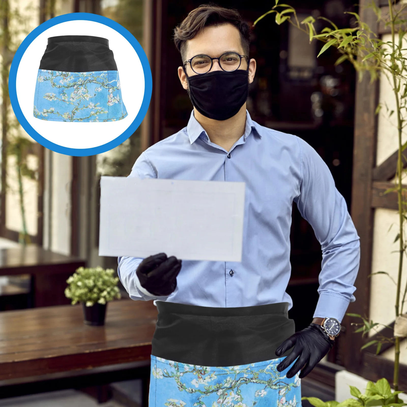 

2 Pcs Printed Apron Chef Aprons Kitchen for Women Ordinary Polyester with Pockets