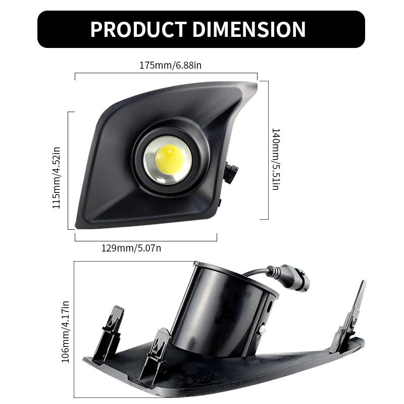 2pcs Front Bumper LED White Fog Light Assembly For Lexus IS250 2014-2015 IS200t IS300 2016 IS350 2014-2016 Daytime Running Lamps