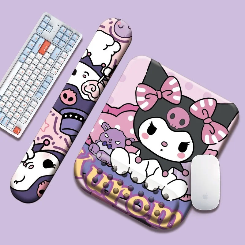 Sanrios Cute Kuromi Wrist Guards Mouse Hand Rest Cartoon Girls Study Office Silicone Soft Small Non Slip Computer Wrist Pillow