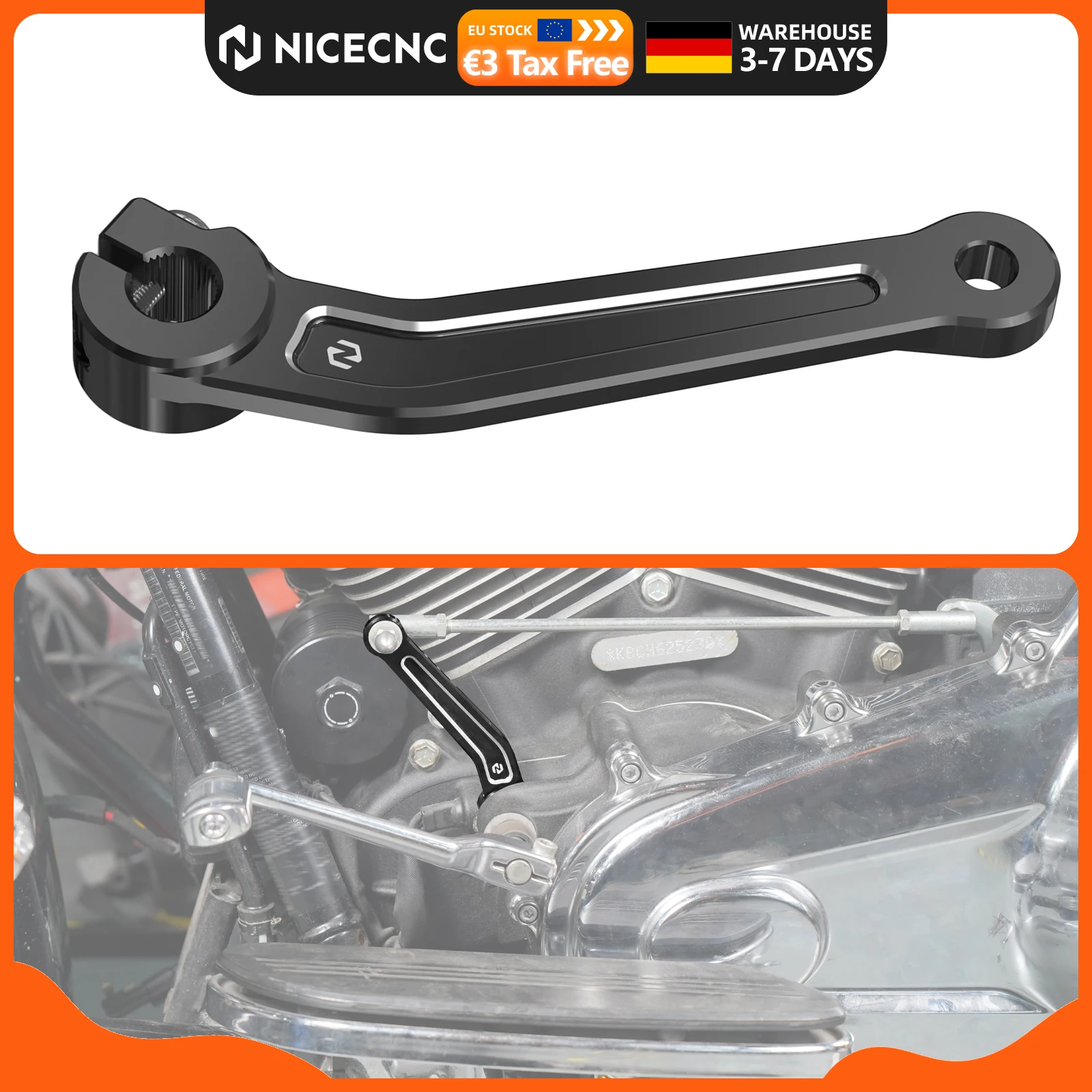 NICECNC Aluminium 33600088 Motorrad-Innenschalthebel für Harley Road Glide FLTRK 2020-2024 Street Glide/Special FLHXS Ultra Limited 	 FLHTK 2017-2024 Road King FLHR 2017-2022 Road Glide Limited