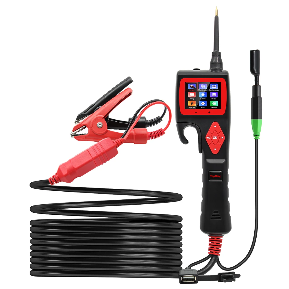 TopDiag Smart Hook Power Probe P200 Car Circuit Tester Support Muitl-languages Electrical System Analyzer Auto Diagnostic Tools