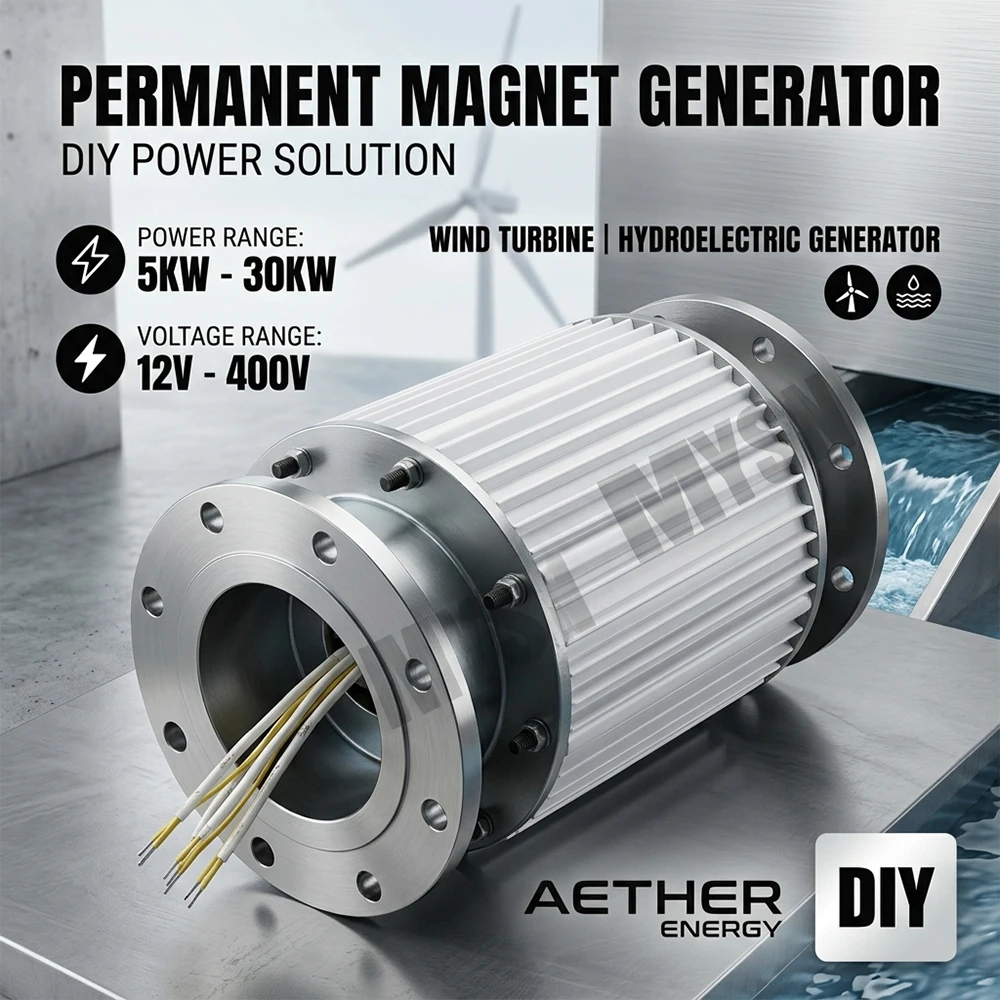 10KW 20KW Permanent Magnet Generator 220V 240V 230V 380V AC For Modified Wind Turbines and Hydroelectric Generators Home Use DIY