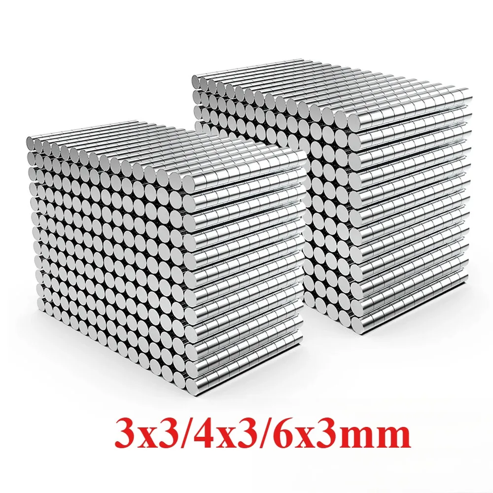 Imãs de Geladeira 3x3/4x3/6x3mm Super Fortes, Mini Imãs de Neodímio Perfeitos para Casa, Escritório, Cozinha e Projetos DIY e Artesanato