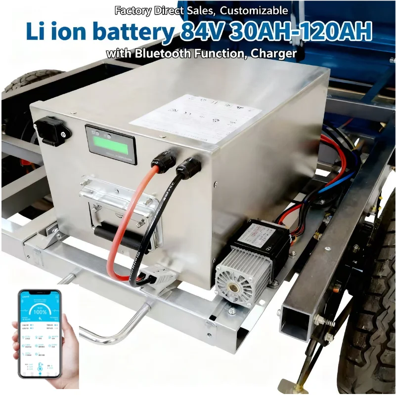 

"Литий-ионный аккумулятор 84 В 30 Ач/50 Ач/60 Ач/80 Ач/100 Ач с BMS | Инвертор 4000 Вт 5000 Вт, совместимый с мотоциклом, тележкой для гольфа | 10А Ч