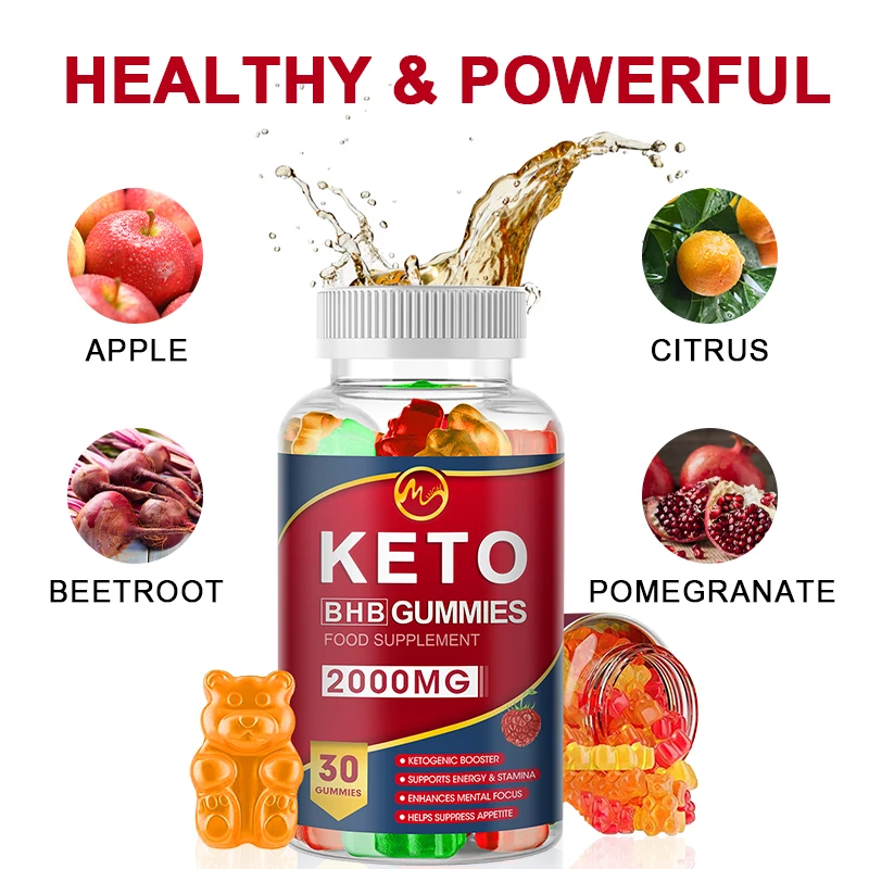 Natural Apple Cider Vinegar Gummies Keto Gummies Support Ketogenic Diet, Source of Energy for Men & Women non-GMO