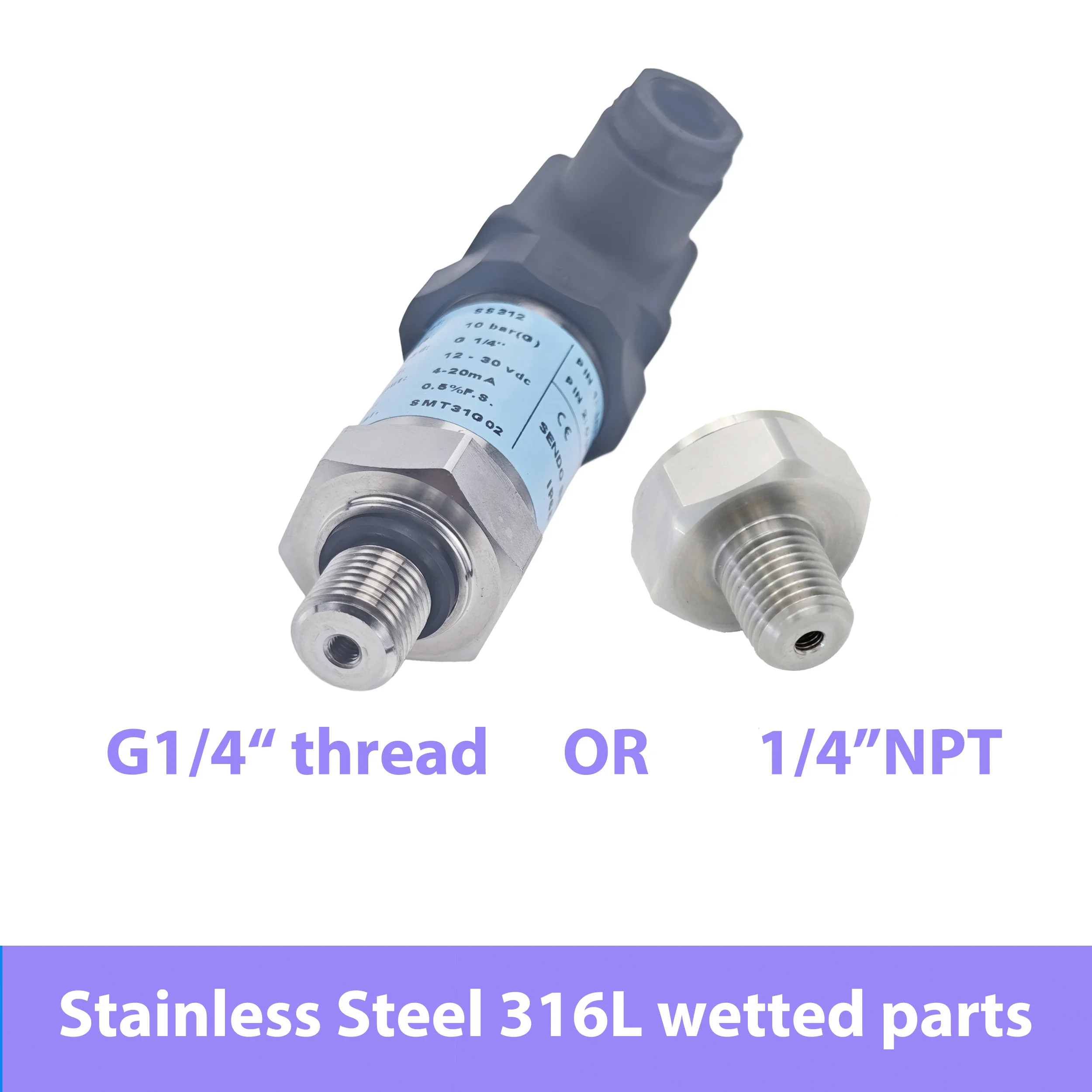 water-pressure-sensor-transmitter-g-1-4-npt-thread-05-45v-4-20ma-0-10v-0-5v-signal-100-200-psig-3000-5000-psi-gauge-water-oil